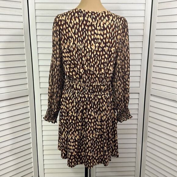 Cupio Mini Dress Large Smocked Leopard Print - Picture 12 of 15